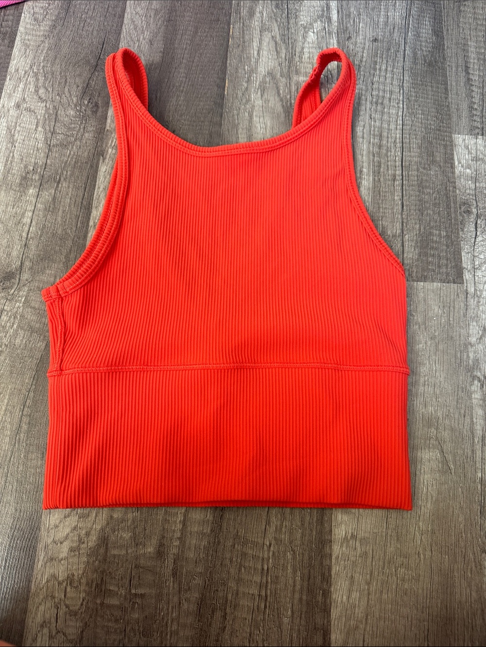 Lululemon Ribbed Crop Tank Top -  Red/Orange